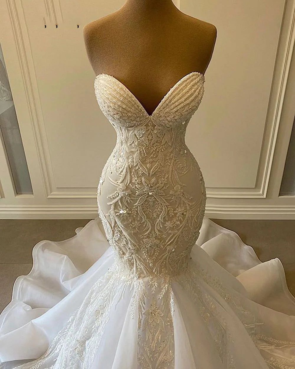 Custom Made African Luxury Mermaid Bridal gown