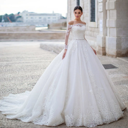 Sparkly Beading Crystal Ball Gown Wedding Dress