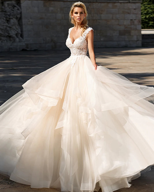 Off Shoulder princess wedding dress
