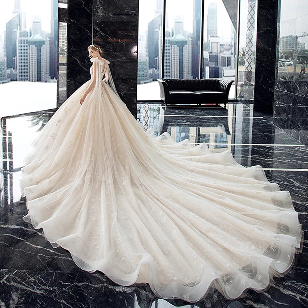 Sparkly Beaded Crystal Shiny Ball Gown