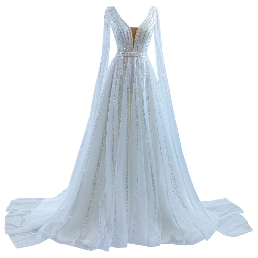 Shiny Beading Sequins Wedding Dresses