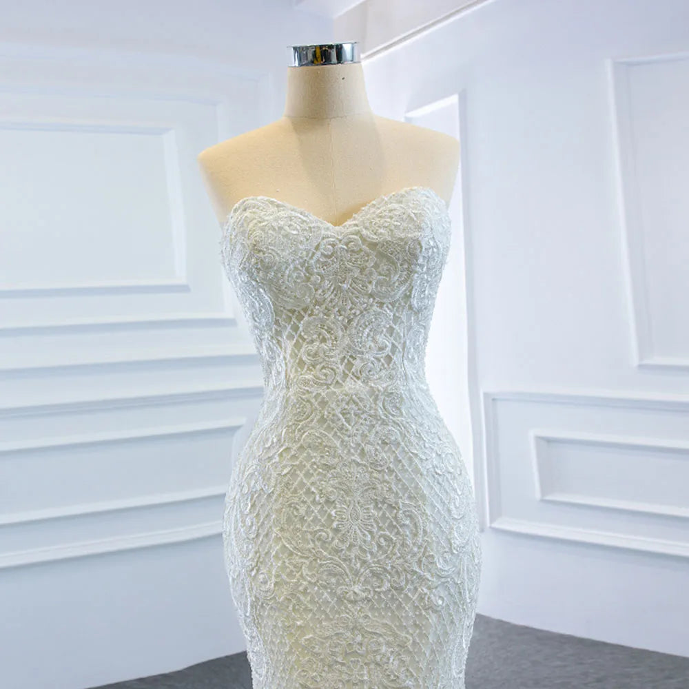 2 Pieces Mermaid Wedding Dress Satin Detachable