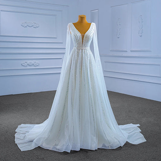 Shiny Beading Sequins Wedding Dresses