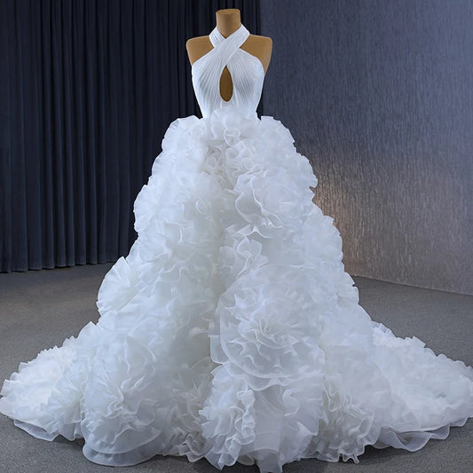 Boho Wedding Dress Satin A-line