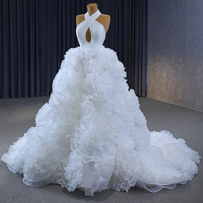 Boho Wedding Dress Satin A-line