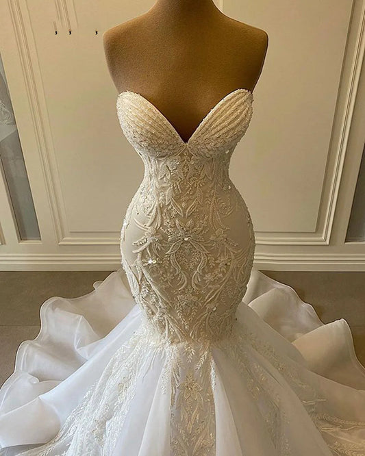 Custom Made African  Luxury Mermaid Bridal gown