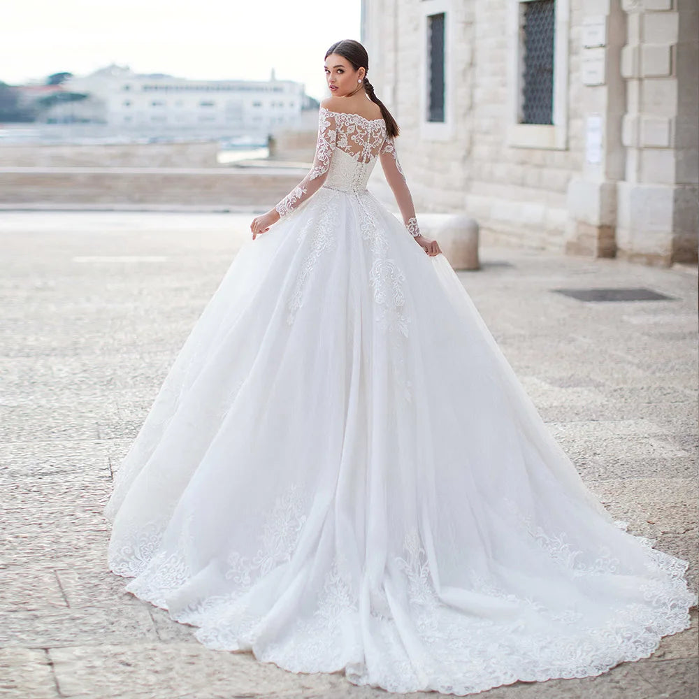 Sparkly Beading Crystal Ball Gown Wedding Dress