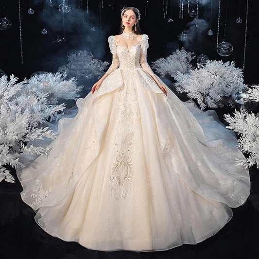 Shiny Pearls  Lace Gorgeous Ball Gown