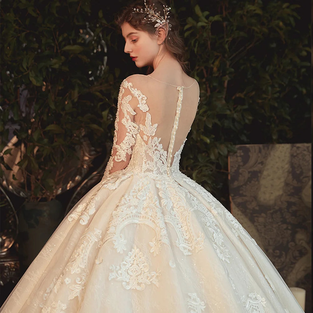Beading Pearls ball gown dress