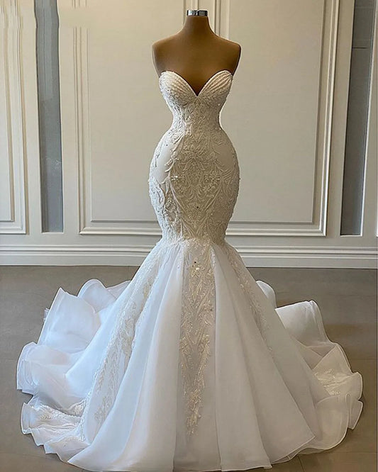 Custom Made African  Luxury Mermaid Bridal gown