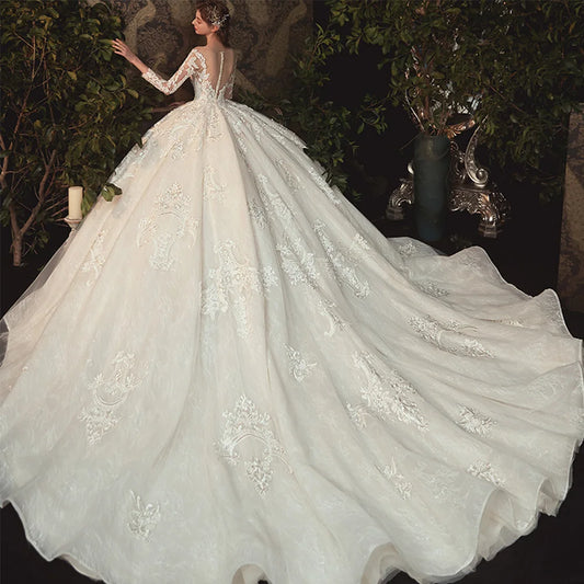 Beading Pearls ball gown dress