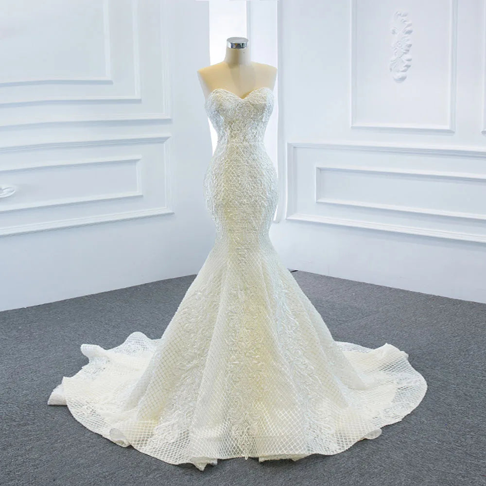 2 Pieces Mermaid Wedding Dress Satin Detachable