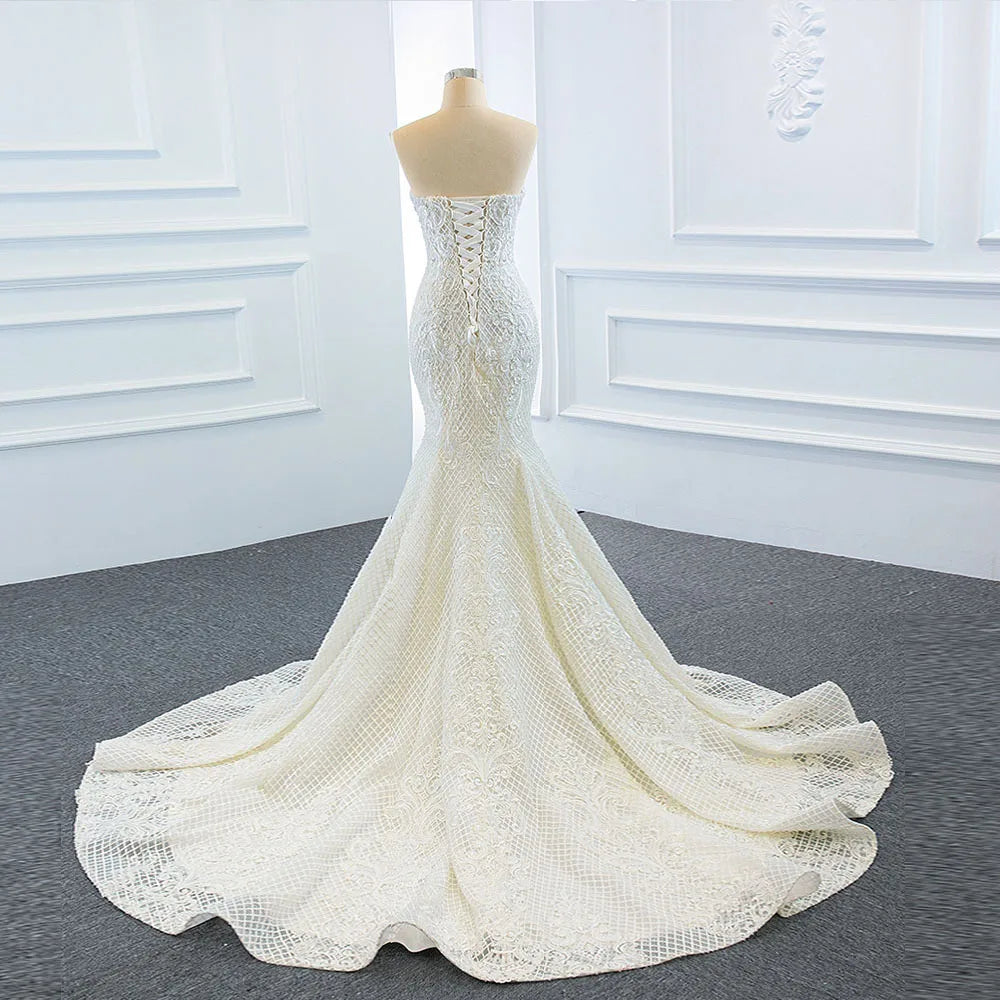 2 Pieces Mermaid Wedding Dress Satin Detachable