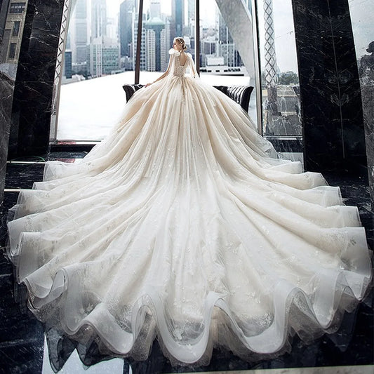 Sparkly Beaded Crystal Shiny Ball Gown