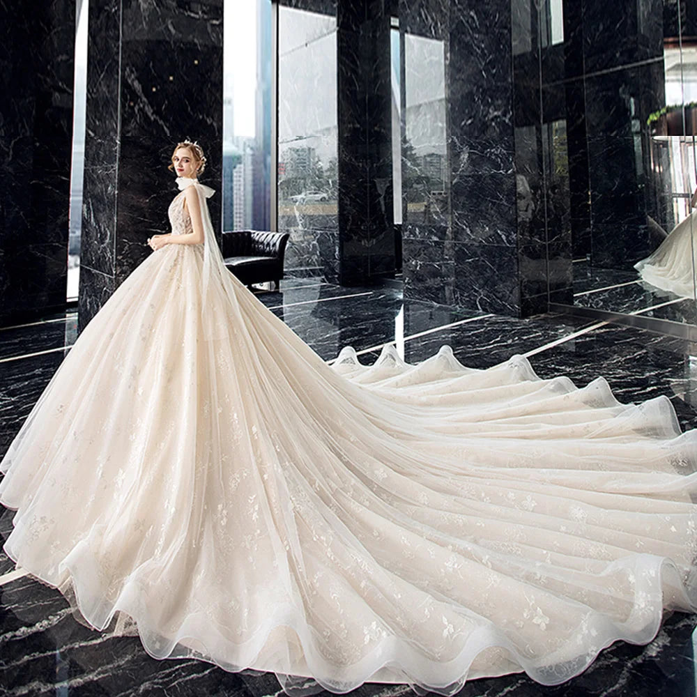 Sparkly Beaded Crystal Shiny Ball Gown