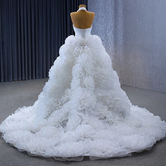Boho Wedding Dress Satin A-line